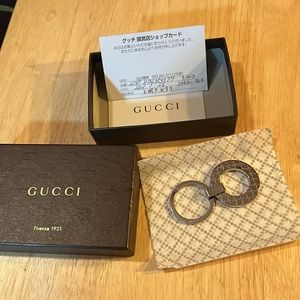 Gucci Silver Keyring NIB with original purchase card and box